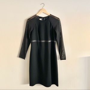 Talbots Petite Black Dress with Sheer Longsleeves
